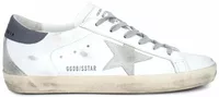 Super-Star White Leather Gray Suede Star Dark Gray Heel Tab (W)