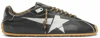 Golden Goose Marathon Speed Black Leather Silver Star