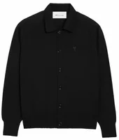 Wool Shirt Collar Ami De Coeur Cardigan Black/Black