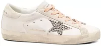 Golden Goose Super-Star LTD Beige Suede Star Swarovski Studs (W)