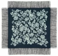 Large Bandana Helia Lace Fringes Black
