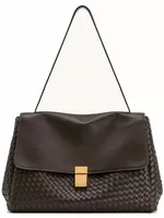 Woven Shoulder Bag Dark Brown