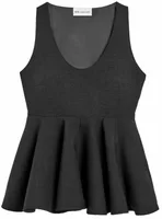 Peplum Sleeveless Wool Top Carbon Grey (W)