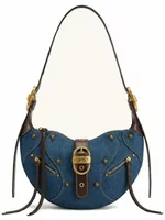 Studded Shoulder Bag Blue Denim