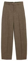 Houndstooth Balloon-Fit Wool Trousers Chocolate Brown/Black