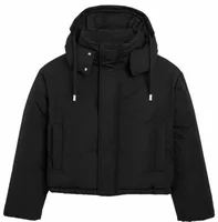 Ami De Coeur Hooded Nylon and Cotton Down Jacket Black