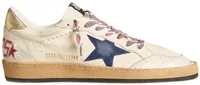 Golden Goose Ball-Star White Nappa Blue Star Platinum Heel