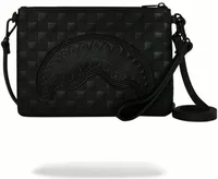 Sprayground Raised Check Crossover Clutch Black