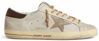 Golden Goose Super-Star White Leather Tobacco Croc-Print Star Black Heel Tab