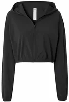 Effortless Cropped Stretch‑Shell Hoodie Black