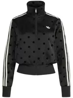 Womens Satin Polka Dots TT Track Jacket Black