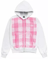 Printed Pattern Zip Hoodie Pink Palaka