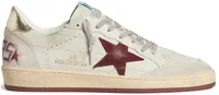Golden Goose Ball-Star White Croco Nubuck Burgundy Star Gold Heel