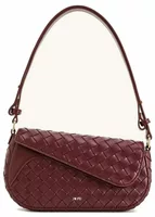 Weave Texture Shoulder Bag Burgundy