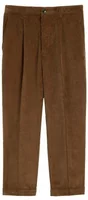 Carrot-Fit Corduroy Cotton Trousers Chocolate Brown