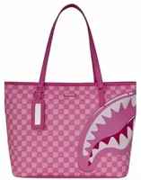 Pink New Check Faces Tote Multicolor