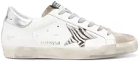 Golden Goose Super-Star White Zebra Pony Star Silver Heel (W)