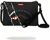 Sprayground Center Rip Revealing Gray Check Crossover Clutch Grey