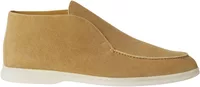 Loro Piana Open Walk Ankle Boot Suede Light Wood Smoke