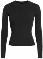 Skims Cotton Jersey Long Sleeve T-Shirt Soot