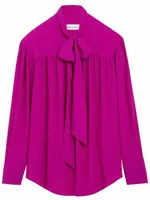 Lavalliere Silk-Blend Blouse Fuchsia (W)
