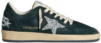 Golden Goose Ball Star Green Suede Silver Glitter Star (W)
