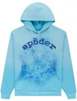 Sp5der OG Web V2 Spray Hoodie Light Blue
