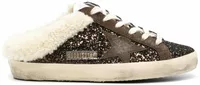 Golden Goose Super-Star Sabots Glitter Brown Star Shearling Lining (W)