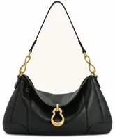 Metal Pendant Embellished Shoulder Bag Black