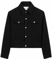 Wool Trucker Jacket Black