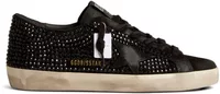 Golden Goose Super-Star Black Suede Black Suede Star Swarovski Crystals (W)
