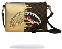 Sprayground Sharks In Paris Gold Drip Crossover Clutch Gold