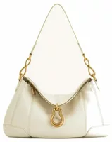 Metal Pendant Embellished Shoulder Bag White