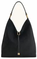 Faux Suede Shoulder Bag Black