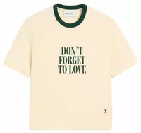 Printed Cotton Don’t Forget To Love T-Shirt Ivory