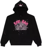 Sp5der Angel Number Hoodie Black