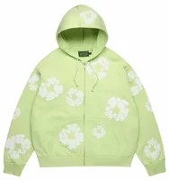 Cotton Wreath Zip Hoodie Mint