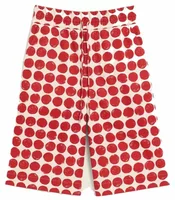 Polka-Dot Large Elasticated Cotton Bermuda Shorts Ruby Red/Ivory