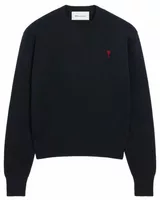 Ami De Coeur Crewneck Wool Sweater Navy/Red