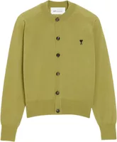 Ami Paris Ami De Coeur Crewneck Cardigan Green
