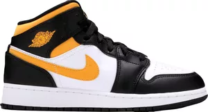 Nike Air Jordan 1 Mid White Pollen Black (GS)