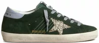 Super Star Green Suede Silver Glitter (W)