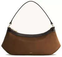 JW PEI Lily Faux Suede Shoulder Bag Dark Brown