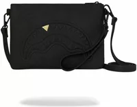 Sprayground Blacked Out Embossed Gold Tooth Crossover Clutch Gold