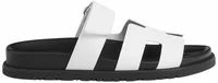 Hermes Chypre Sandal Blanc Calfskin Leather