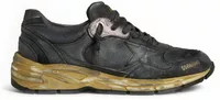 Black Naplak Crackle Leather Black Star Heel Tab