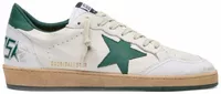 Ball-Star White Nappa Leather Green Leather Star Heel Tab