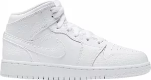 Nike Air Jordan 1 Mid Triple White (GS)