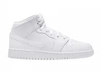 Nike Air Jordan 1 Mid Triple White (GS)