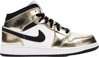 Nike Air Jordan 1 Mid Metallic Gold Black White (GS)